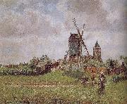 Belgium, a large windmill, Camille Pissarro